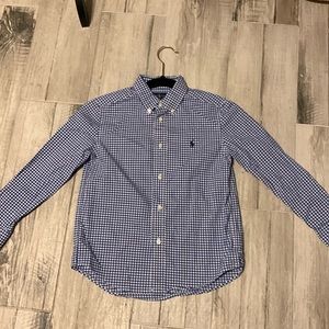 Ralph Lauren blue checkered boys size 7 long sleeve